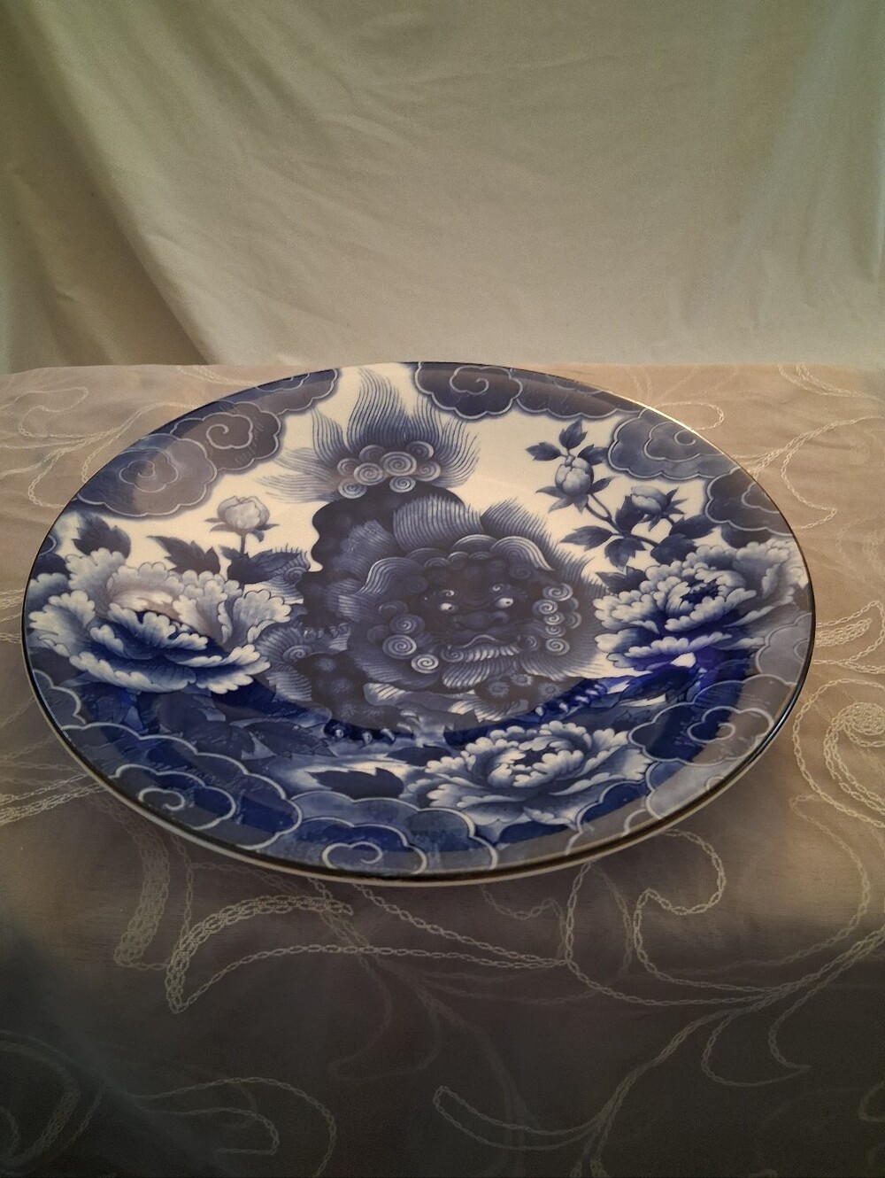 Vintage Takamine Kiln Japanese Arita Ware Plate (1970's-1980's) Foo Dog/Lion